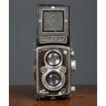 A Rolleiflex DBP DBGM Franke and Heidecke Compur-Rapid Camera with a Schneider-Kreuznach Xenar 1:3,