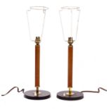 A pair of hardwood table lamps, ex Officers Mess RAF Wilderrath c.1960, 36cm highCondition report: