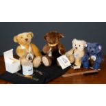 A group of four modern Steiff bears of various colours, comprising two 1908-2008 Anniversary
