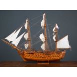 A wooden scratch built model of HMS Victory 98cm long x 78cm high.Condition report: good some