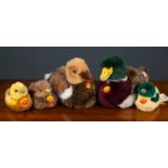 A group of five Steiff ducks, comprising a male, female and three chicks (5)Condition report: With