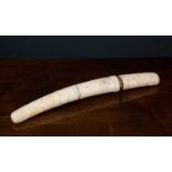 A 19th C Japanese carved ivory short sword or Wakizashi the blade 26.5cm, overall 48cmCondition
