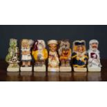 A set of fifteen Alice in Wonderland themed miniature toby jugs, including the Mad Hatter, the