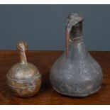Two antique copper vessels with stylized bird heads, the largest 16cm highCondition report: With