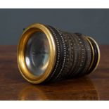 An early 19th century brass and ivory two inch spyglass by Thos. Rubergall, with engine turned bands