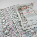 A German 5000 Mark bond, together with collection of nineteen sheets of pre-World War II