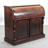 A 19th century cylinder top desk,