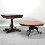 A 19th century rosewood D shaped card table,