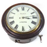 A Victorian mahogany cased dial clock,
