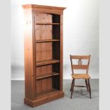 A pine standing open bookcase,