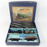 A mid 20th century Hornby o gauge toy train set, boxed