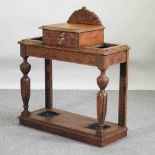 A Victorian carved oak hallstand,