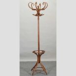 A bentwood hat stand,