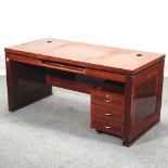 A reproduction marquetry office desk,
