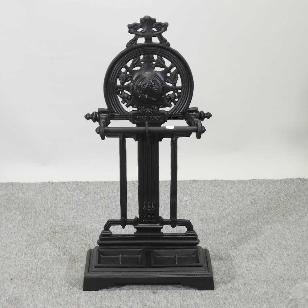A Victorian style metal stick stand