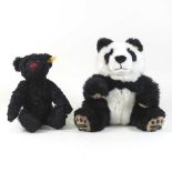 A black Steiff teddy bear, 30cm high,