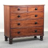 A Victorian mahogany chest of drawers,