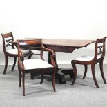 A Regency mahogany library table, on a platform base,