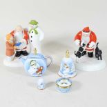 A Coalport figure, The Snowman and Father Christmas,
