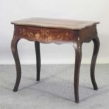An early 20th century continental floral marquetry writing table,