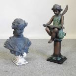 A 20th century bronze figure of a fairy,