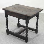 An antique oak side table,