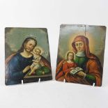 Continental school, late 18h century, a pair of religious oils on metal,