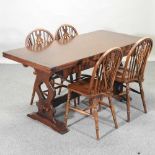 A 20th century draw leaf dining table,