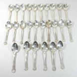 A set of twenty-one Danish silver table spoons,
