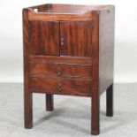 A George III mahogany tray top commode,