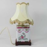 An early 20th century Chinese porcelain table lamp,