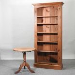 A modern pine standing open bookcase,