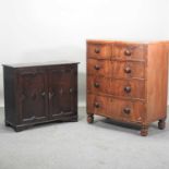 A 19th century mahogany bow front chest,