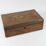 A 19th century rosewood and brass bound writing slope,