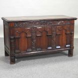 A 19th century oak coffer,