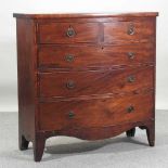 A 19th century mahogany bow front chest,