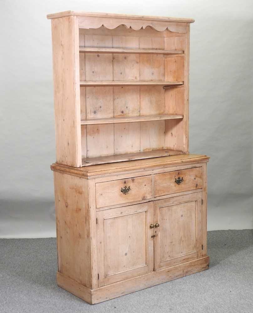 An early 20th century stripped pine dresser, - Image 3 of 11