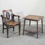 A Victorian barber's chair,