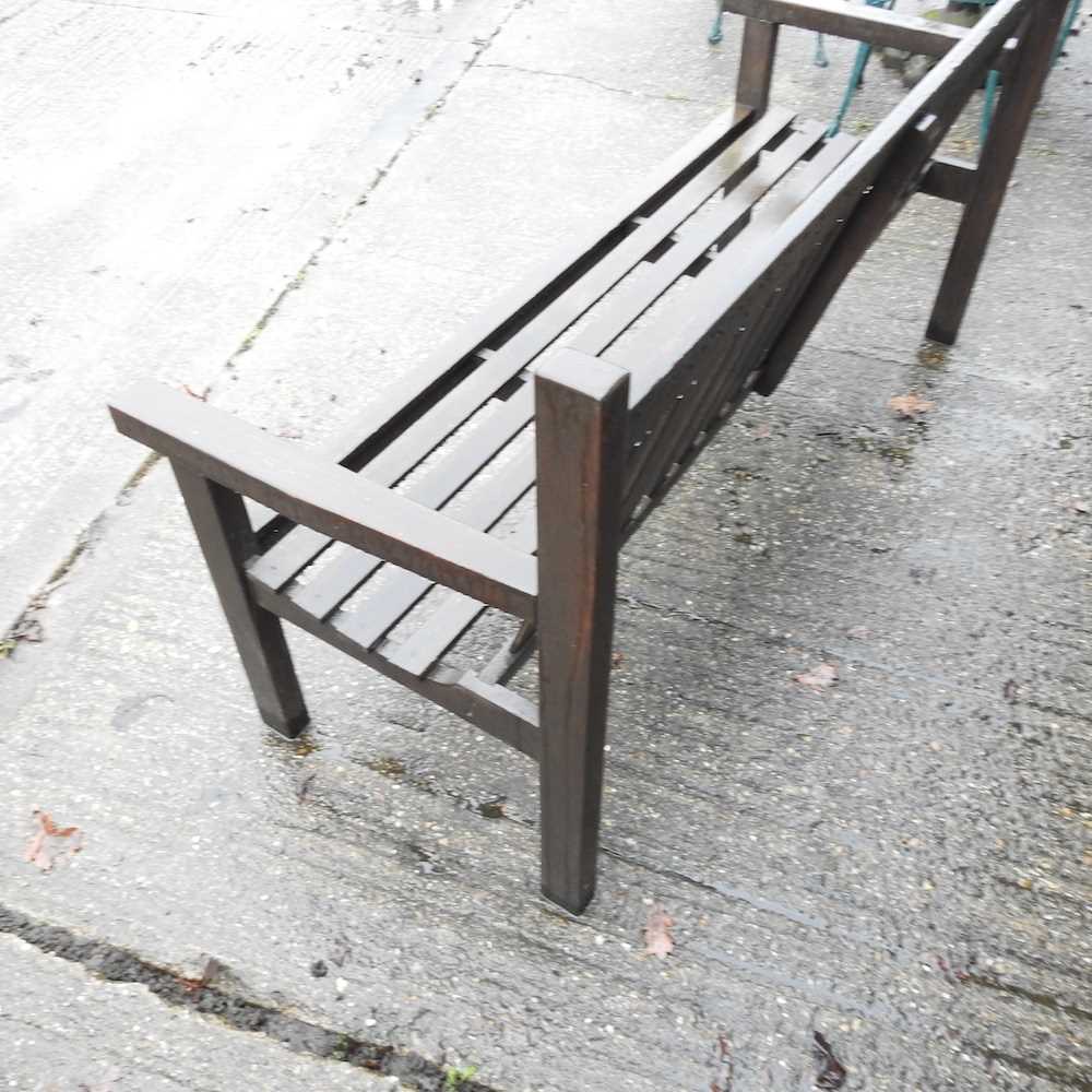 A teak garden bench, - Image 3 of 3