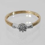 A 9 carat gold diamond cluster ring
