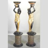 After Milo, Miguel Fernando Lopez, Portuguese, contemporary, a pair of bronze and gilt figures,