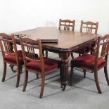 A Victorian mahogany wind-out extending dining table,