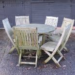 A teak garden table,