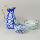 A Meissen porcelain blue and white sucrier and cover,