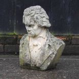 A reconstituted stone bust of Beethoven