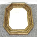 A 19th century gilt framed wall mirror,