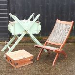 A 19th century folding plantation chair,