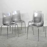 A set of eight Italian perspex dining chairs