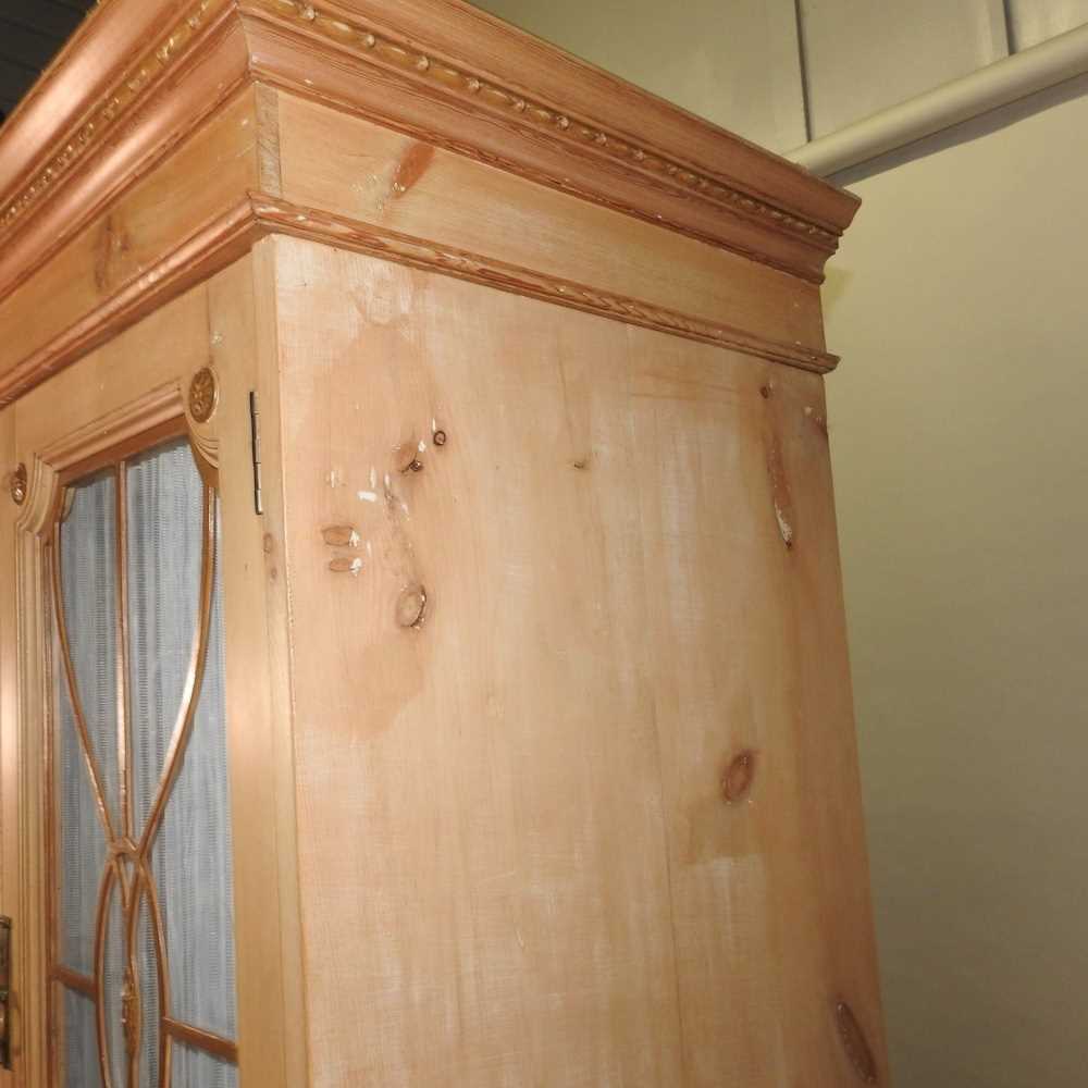 An Edwardian stripped pine combination wardrobe, - Image 11 of 13