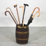 A collection of walking sticks,